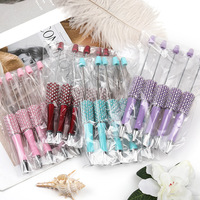 Bling Diamond Glitter Beaded charm Recarga de tinta Bolígrafo en blanco DIY Beaded Crystal Pearl Pens Bolígrafo