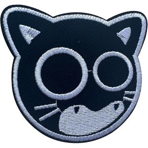 Parche Bordado de Gato Entusiasmado de 3 Pulgadas para Planchar o Coser en Bolsos, Ropa, Gorras y Jeans - Product Image 1