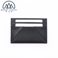 Dompet ramping desainer kulit asli anti-RFID dengan logo custom mewah Mount Yanzhi, tempat kartu kredit dan kartu bisnis.