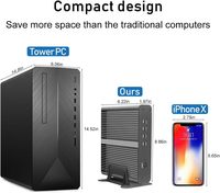 Mini PC de bureau sans ventilateur, processeur Core I7-1165G7, 16 Go de RAM DDR4, 256 Go de SSD NVME, 4K, 1* 1*DP VESA, Windows 11 Pro en stock