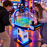 Table de football interactive commerciale 2 joueurs avec dôme en acrylique pour la location d'événements – Jeu d'arcade de football LED