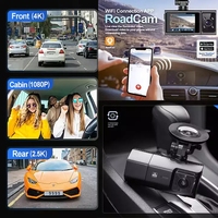Dashcam 3 canaux Dvr 2.5K avant arrière 1080P voiture Dash Cam caméra enregistreur DVR avec GPS WiFi voiture boîte noire