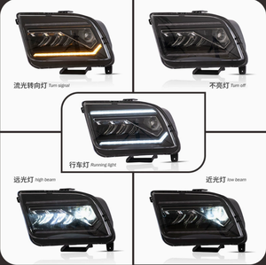 Ensemble de phares LED modifiés de haute qualité pour <span class=keywords><strong>Ford</strong></span> <span class=keywords><strong>Mustang</strong></span> 2005 2006 2007 2008 <span class=keywords><strong>2009</strong></span> Version américaine - Product Image 1
