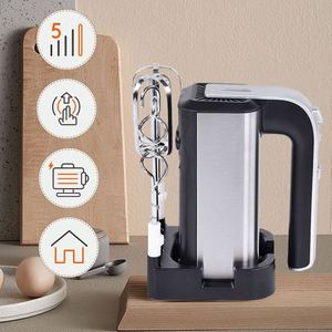 Batteur à œufs électrique à main en acier inoxydable Cx-6651 Base 5 vitesses Turbo 200w 250w 300w 350w, couleur personnalisée, avec base de rangement - Product Image 3