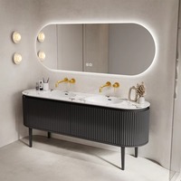 Meuble-lavabo autoportant pour salle de bain avec double vasque de 30 pouces, armoire de salle de bain et armoire à pharmacie