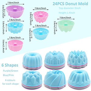 24PCS tái sử dụng không dính Silicone Mini Donut & Bí Ngô lót cupcake DIY Pastry nướng khuôn thực phẩm khuôn túi đóng gói bánh công cụ - Product Image 6