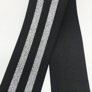 2022 nueva moda Material de nailon brillante plata oro negro banda elástica de rayas metálicas para prendas - Product Image 6