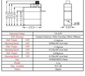 Servo Digital Mini EMAX ES9052 Original con Engranaje Metálico, 5.5g, 3.8-6.0V para Avión RC, Piezas de Dron de Ala Fija - Product Image 5