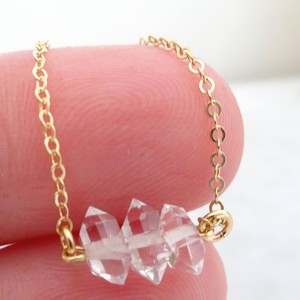 Collar con colgante de cristal Natural para mujer, colgante con diamantes Herkimer de la Piedra del zodiaco, regalo de joyería para ella - Product Image 1