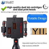 Écran tactile portable Yiijet 50,8 mm pour imprimante jet d'encre, séchage rapide, produits flexibles, étiquettes, sacs en plastique à emporter, boîtes à pizza