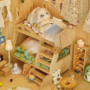 Ensemble <span class=keywords><strong>de</strong></span> <span class=keywords><strong>lit</strong></span> pour poupée en bois massif <span class=keywords><strong>de</strong></span> la série Lafufu Fashion avec lits superposés pour maison <span class=keywords><strong>de</strong></span> poupée, unisexe, à partir <span class=keywords><strong>de</strong></span> 5 ans - Product Image 2