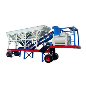 Centrale à béton mobile entièrement automatique contrôlée par PLC, 25-60 m³/h, avec moteur et engin, à vendre - Product Image 1