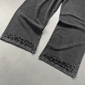 High-Street Pantalones recortados de gran tamaño Snow Wash Deshilachados Straight - Product Image 2