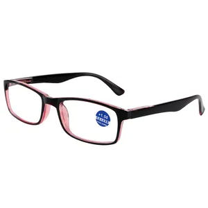 New two-color square frame reading glasses do not press nose custom spring mirror legs reading glasses wholesale for the elderly