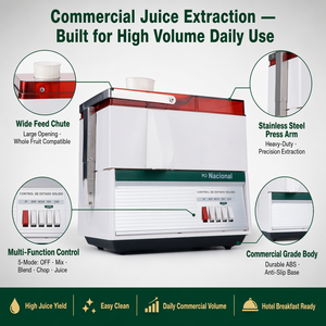 Extracteur de jus centrifuge commercial Dragon <span class=keywords><strong>800W</strong></span>, 4 vitesses, 17500 tr/min, SUS304, machine à jus professionnelle pour hôtel, bar - Product Image 2
