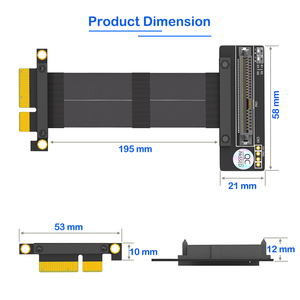 U.2 (SFF-8639) SSD PCIe 4X Riser-kabeladapter PCI Express-verlengkabel Flexibele bedrading Afschermingsbescherming voor - Product Image 3
