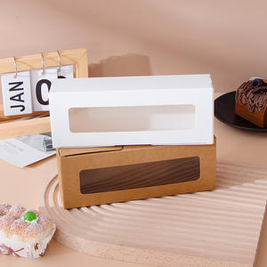 Boîte d'emballage rectangulaire pour pâtisserie, éclairs, beignets, mini-gâteaux, tartes, desserts, friandises, avec fenêtre transparente - Product Image 1