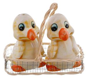 Ceramic Bird Salt and Pepper Shaker Collectors Kitchen Decor - Duck with Orange <strong>Beak</strong> - Product Image 1