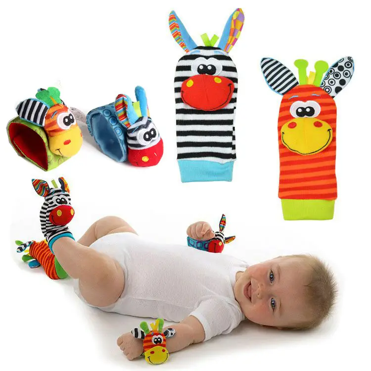 2020 Mode Bayi Anak Bayi Kaus Kaki Mainan Kerincingan Pergelangan Tangan dan Kaus Kaki 0 ~ 24 Bulan