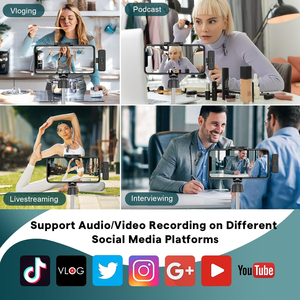 Micrófono de Solapa Inalámbrico Dual 3 en 1 para Teléfono y Cámara, Micrófono Portátil para Entrevistas, Vlogs, <span class=keywords><strong>YouTube</strong></span>, TikTok y Creación de Contenido - Product Image 6