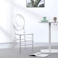 Chaise de jardin minimaliste en cristal, chaise transparente d'extérieur, chaise de patio, siège pour bar et restaurant