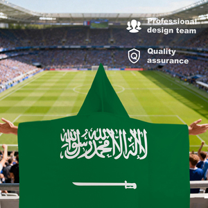 Capa con Capucha con la <span class=keywords><strong>Bandera</strong></span> de Arabia Saudita, 3x5 Pies, <span class=keywords><strong>Bandera</strong></span> <span class=keywords><strong>Verde</strong></span> Auténtica para el Día Nacional Saudita y Aficionados al Fútbol - Product Image 5