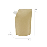 Emballage de boisson liquide écologique et durable personnalisé, sac à bec verseur, pochette à bec verseur, boisson imprimée, papier kraft PE biodégradable brun