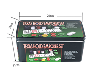 Vente en gros Texas Hold'em Poker Baccarat Blackjack Set 200 Jetons en plastique numérotés Code du revendeur Boîte en fer-Joueurs du public cible