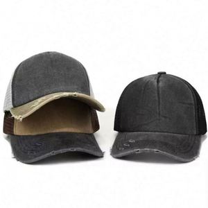Casquette de camionneur unisexe en coton 5 panneaux, style hipster, effet délavé vintage, avec boucle métallique, tendance mode estivale - Product Image 2