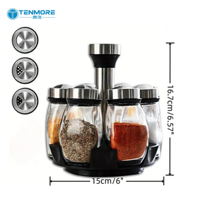 Portaspezie Girevole a Doppio Strato a Prezzo di Fabbrica, Organizzatore per Condimenti da Cucina Personalizzabile con Logo, 12/16/20 Barattoli - Product Image 1