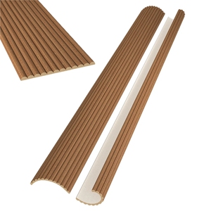 Pannelli Acustici Curvi per Rivestimento Pareti Interne, <span class=keywords><strong>Pannello</strong></span> Flessibile in <span class=keywords><strong>Legno</strong></span> Tambour, <span class=keywords><strong>Pannello</strong></span> a Doghe in MDF Semi-Circolare per Casa, Ufficio, Sala - Product Image 1