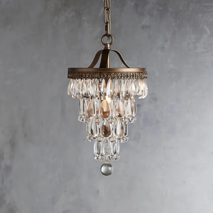 Classique en <span class=keywords><strong>fer</strong></span> forgé cristal goutte d'eau suspension lampe salle à manger cuisine Antique industriel Loft luxe lustres éclairage - Product Image 6