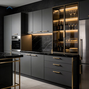 Service de rénovation d'appartement, armoires de <span class=keywords><strong>cuisine</strong></span> de luxe, personnalisation d'armoires, îlot en acier inoxydable, conception personnalisée d'armoires de <span class=keywords><strong>cuisine</strong></span> - Product Image 2