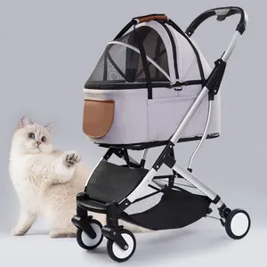 热销宠物猫背带婴儿车折叠婴儿车拉车四轮防震狗运输包旅行