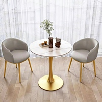 Table et chaises de salle à manger en ardoise de style industriel, table à café rapide, pieds en métal, pour hôtel et salon