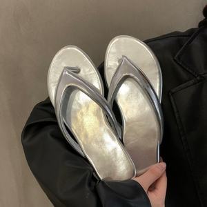 <b>flat</b>-bottomed slippers New style korean-style flip-flops for women's summer outerwear retro flip-flops with <b>pointed</b> <b>toes</b> - Product Image 6