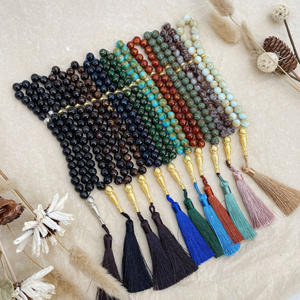 고품질 10MM 33개 기도 염주, 프린지 펜던트가 있는 기도 유리 구슬 팔찌, 이슬람 여성과 남성을 위한 기도용 라마단 선물 - Product Image 2