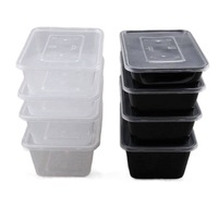 Boîte d'emballage alimentaire rectangulaire jetable à double compartiment, en PP de qualité alimentaire, épaisse et écologique