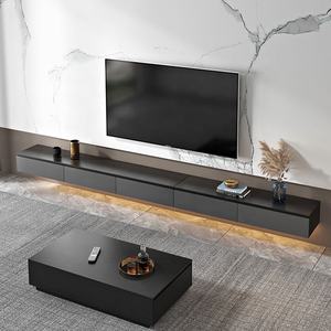 Suspension noire minimaliste de luxe moderne suspendu <span class=keywords><strong>meuble</strong></span> <span class=keywords><strong>TV</strong></span> sur le <span class=keywords><strong>mur</strong></span> du salon - Product Image 4