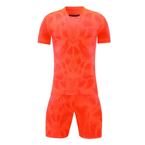 Grosir set jersey Sepak Bola bordir 3D, baju olahraga kustomisasi pribadi Atasan Pria biru merah kuning - Product Image 2