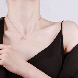 Collar con colgante en forma de flor de Sol de moissanita rosa de 1 quilate de plata <span class=keywords><strong>925</strong></span> sólida brillante de alta calidad para mujer - Product Image 5