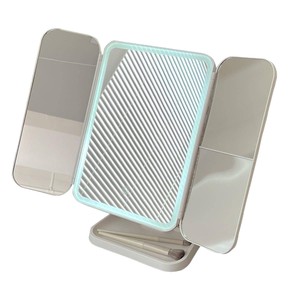 Trifold Tabletop LED Folding Cosmetic <strong>Vanity</strong> <strong>Mirror</strong> Desktop <strong>Mirror</strong> <strong>With</strong> <strong>Light</strong> and Magnification - Product Image 6
