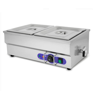 Electrodoméstico <span class=keywords><strong>de</strong></span> cocina <span class=keywords><strong>de</strong></span> acero inoxidable, calentador eléctrico <span class=keywords><strong>de</strong></span> alimentos Bain Marie café, 2x1/2 Pan - Product Image 1