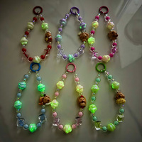 Porte-clés en perles peintes lumineuses BT Capybara, chaîne de téléphone, pendentif boule de poils, bracelet anti-perte, bracelet de poignet, étui pour écouteurs, décoration de sac