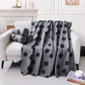 Coperta Morbida Reversibile in Pile a Doppio Lato, Ecologica Americana, Lavabile, Facile da Pulire, con Logo Personalizzato e Impronta di Zampa, per Tutte le Stagioni - Product Image 5