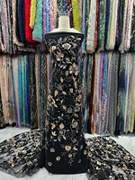 Vente chaude 2026, prix compétitif, velours à paillettes violet foncé, prix de gros, perles de velours à paillettes pour robe de mariée