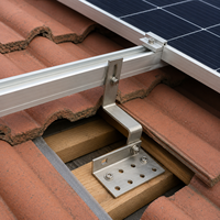 Support de fixation solaire réglable en acier inoxydable SUS304 pour tuiles, ardoises et toits plats, avec base large pour panneaux photovoltaïques sur toits inclinés