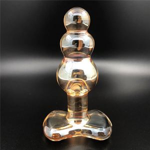 Sex Toy Crystal Dildo SM Game Play Erotic Adult Products Gold Glass Dildo For Female - Product Image 2
