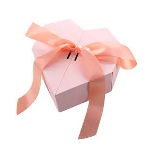 Caja de regalo con forma de corazón personalizada con tapa, almacenamiento de joyería, regalo de boda, Navidad, tapa del Día de San Valentín con imanes