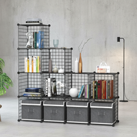 Étagère de rangement pliable en métal à quatre niveaux sans perçage, sur pied, en noir et blanc, pour le salon